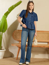 Women's Denim Tiered Top